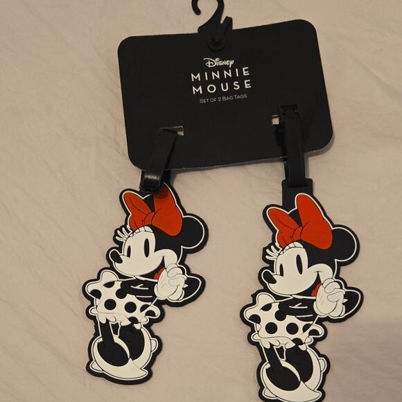 Disney Minnie Mouse Red and Black Bag Tags - Picture 1 of 1